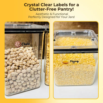 3D Waterproof Kitchen Spice Jar Label Stickers (Pack of 1 - 60 Stickers)