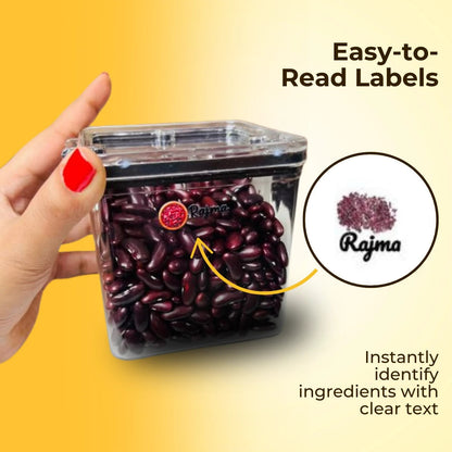 3D Waterproof Kitchen Spice Jar Label Stickers (Pack of 1 - 60 Stickers)
